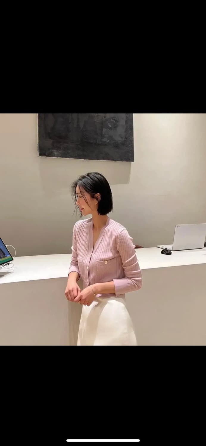 블러썸에이치컴퍼니 레트크롭가디건, 레트크롭나시 블랙 상품이미지2