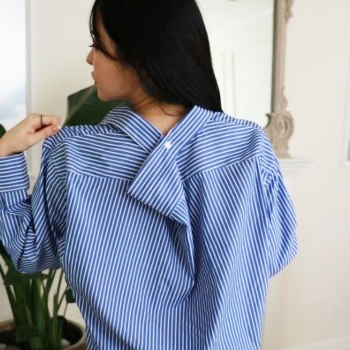 페이퍼문(PAPERMOON) 스트라이프 포플린셔츠 프리사이즈 상품이미지3