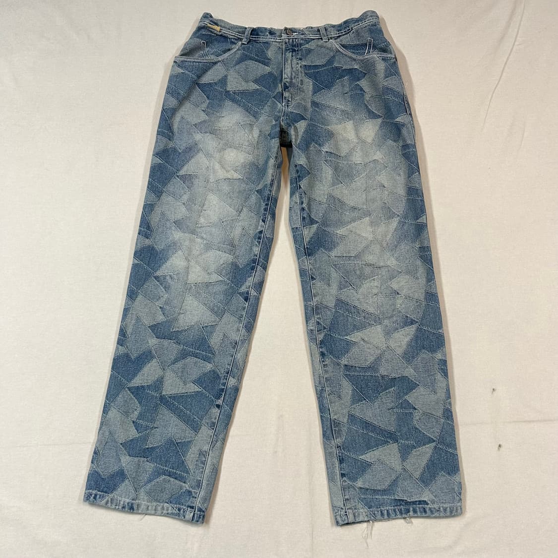 36inch) 에니체(ENYCE) 별 패치워크 와이드 데님 팬츠 상품이미지6