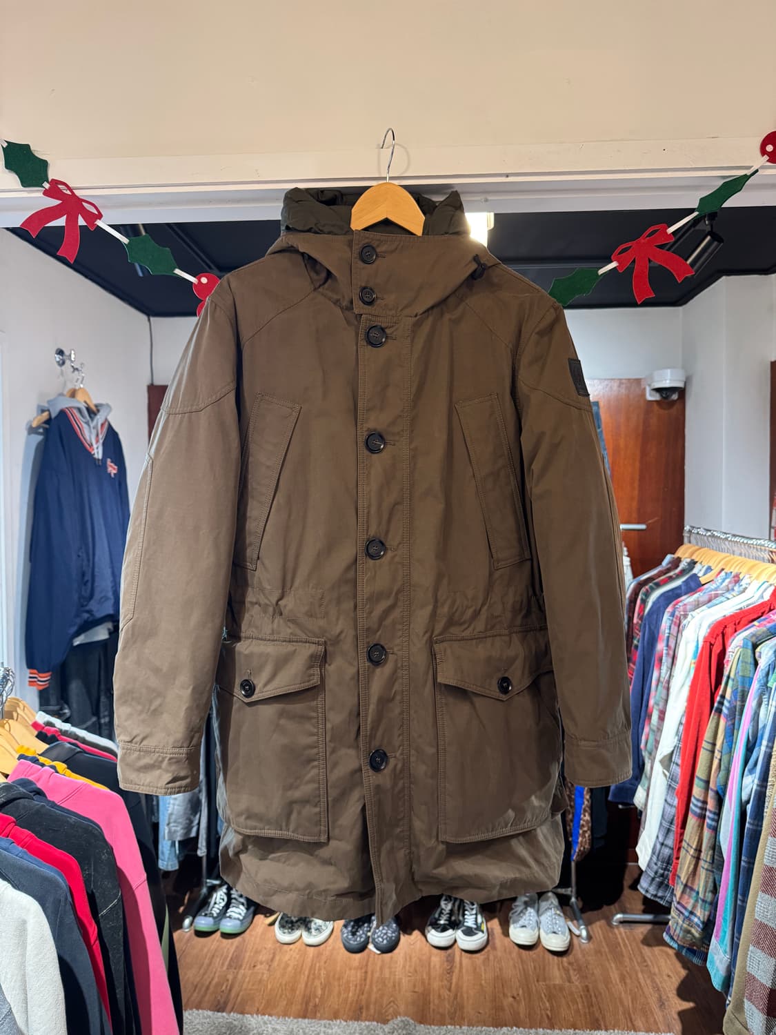 벨스타프 밀리터리 자켓 내피 덕다운 패딩 새상품 M 상품이미지1