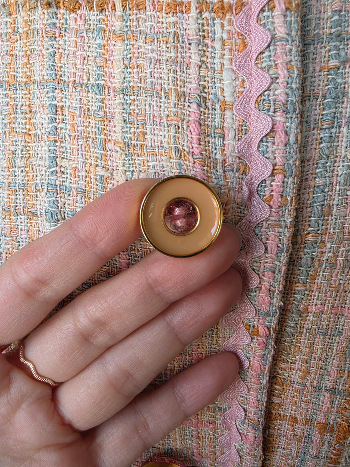 핑크 부클 트위드 자켓 상품이미지4