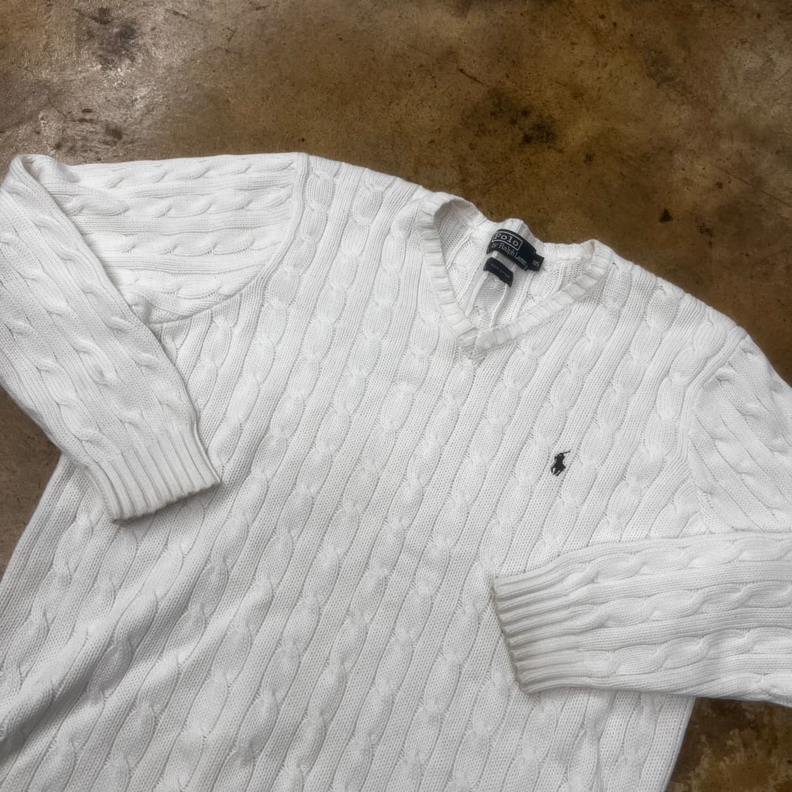 폴로 랄프로렌 화이트 꽈배기 니트 105 상품이미지1