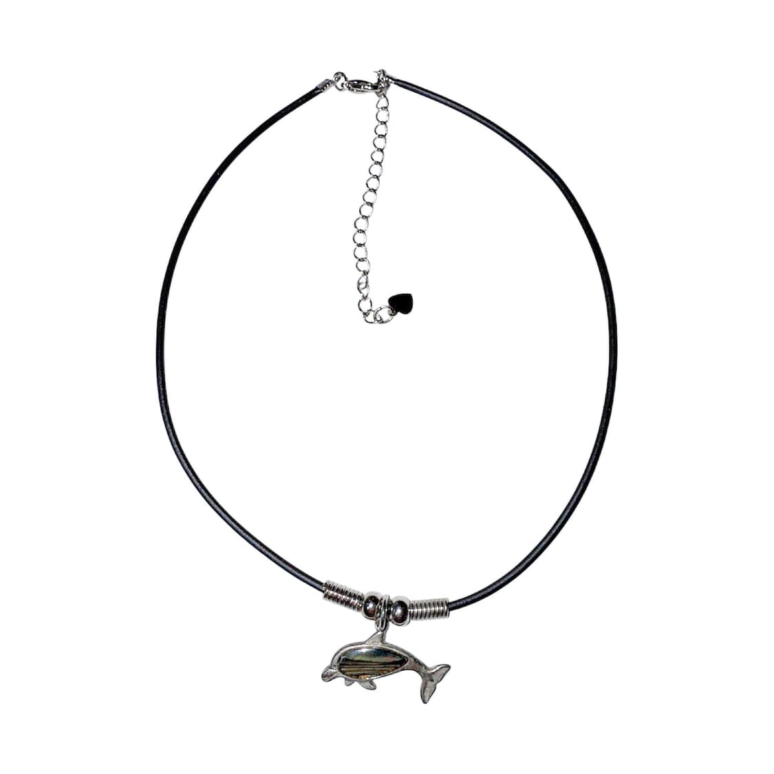 silver dolphin cord necklace 상품이미지1