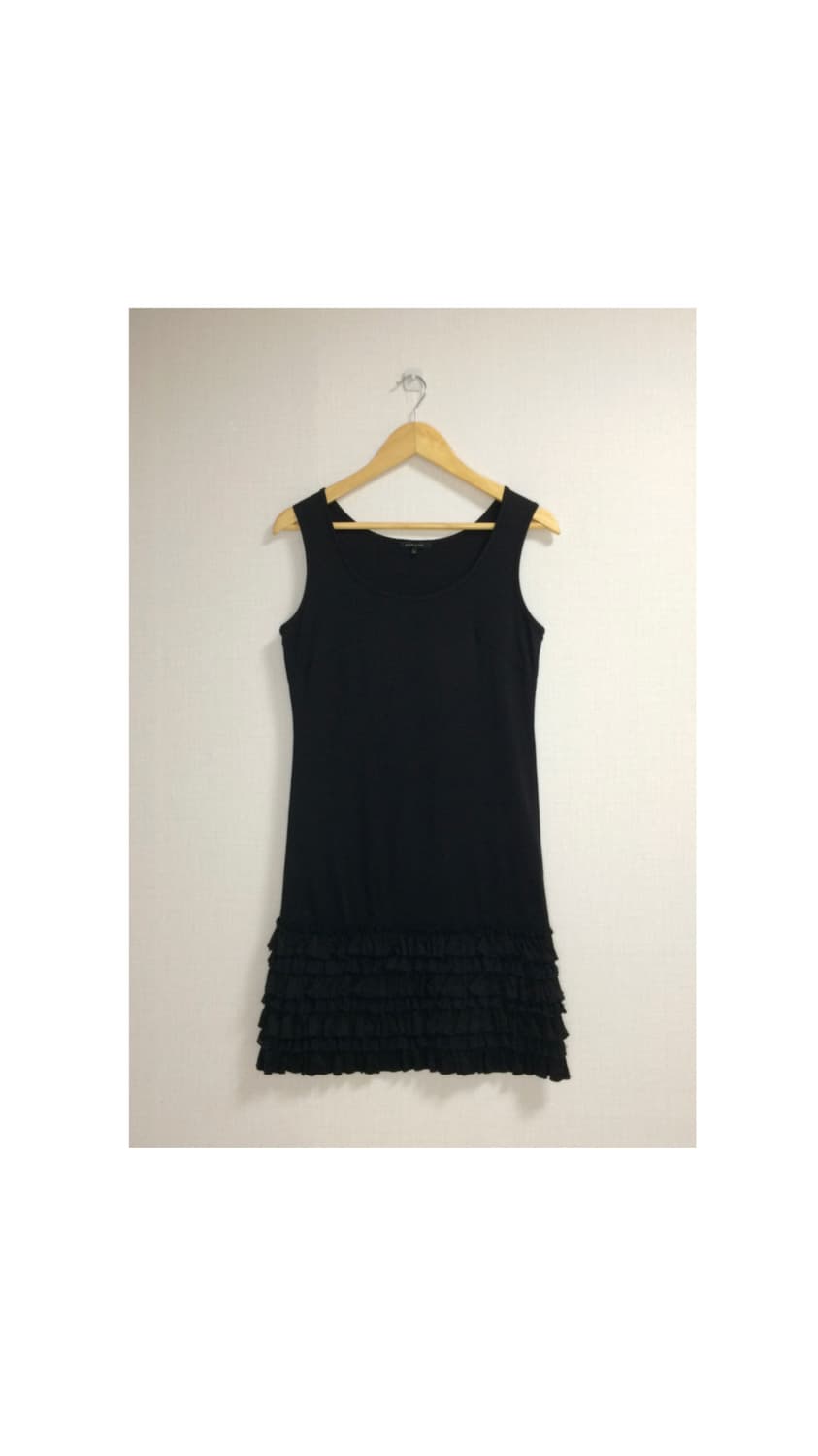 빈티지 블랙 겹프릴 레이어드 나시 원피스 상품이미지1