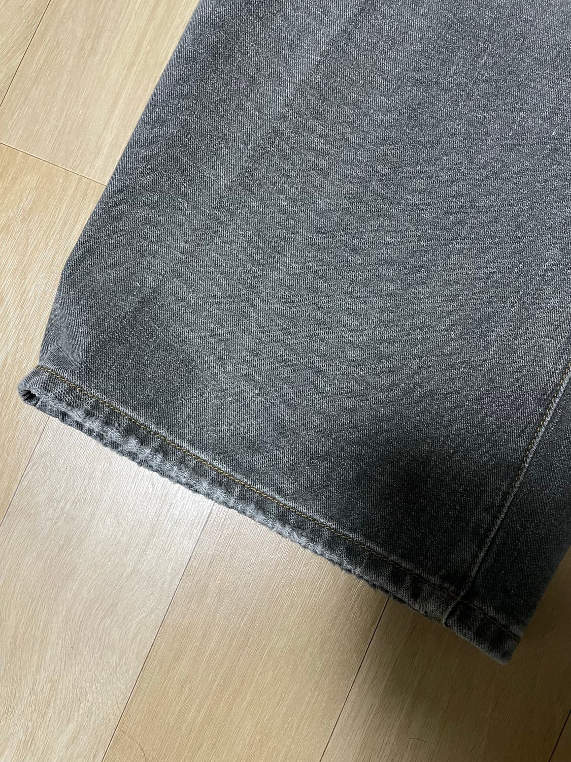 아캄 프린팅 데님 와이드 팬츠 그레이 1사이즈 상품이미지5