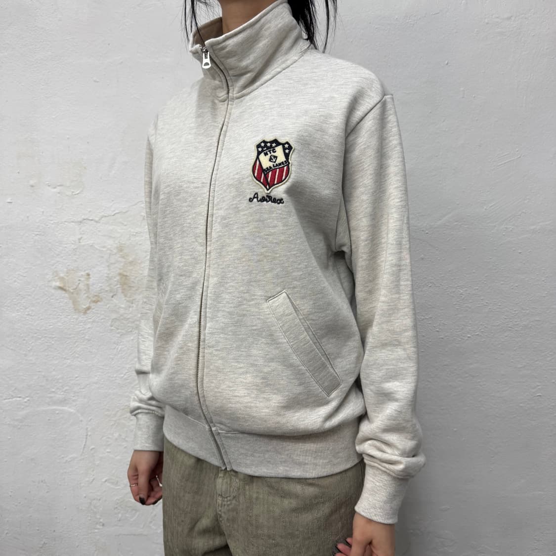 아비렉스(AVIREX) 멜란지 코튼 양면 US.NAVAL 패치 로고 집업 상품이미지1