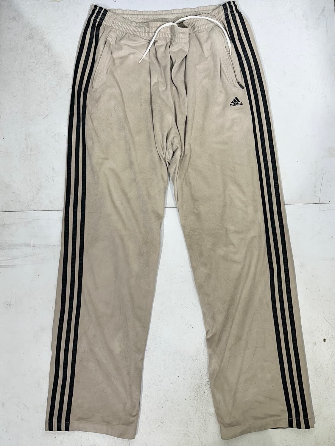 00s 아디다스 대대장 스웨이드 벨벳 와이드 트랙 팬츠 추리닝 바지  상품이미지4