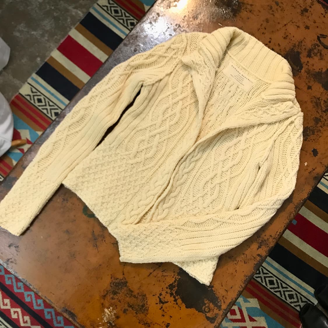 바나나리퍼블릭 아이보리 피셔맨 오픈 가디건 여성 44 55 사이즈 상품이미지1