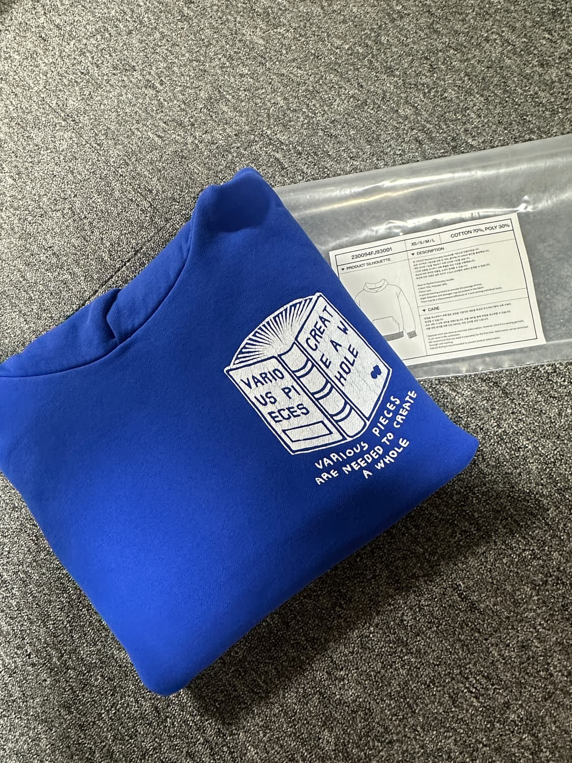 (L) 컬렉트피시스 북 로고 후드티 블루 book logo hoodie 상품이미지5