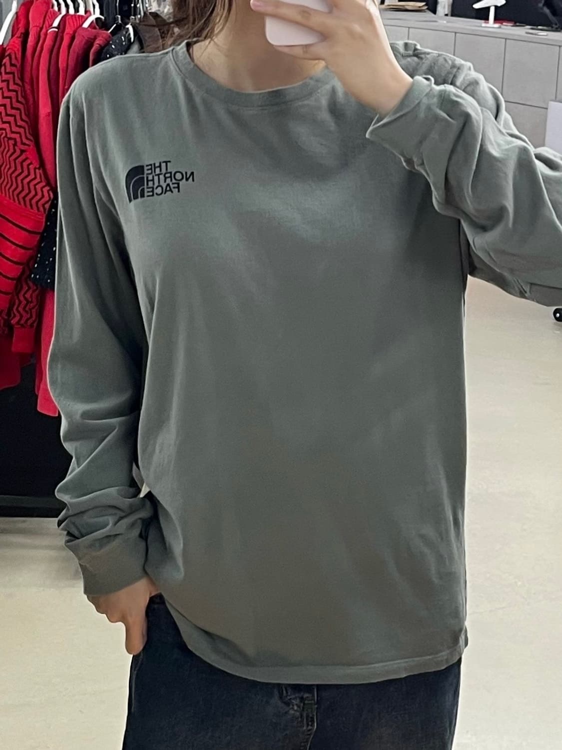 노스페이스 카키 롱슬리브 상품이미지1