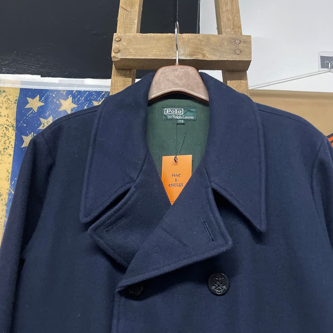 90s 폴로 랄프로렌 미 해군 밀리터리 복각 피 코트 N217 상품이미지3