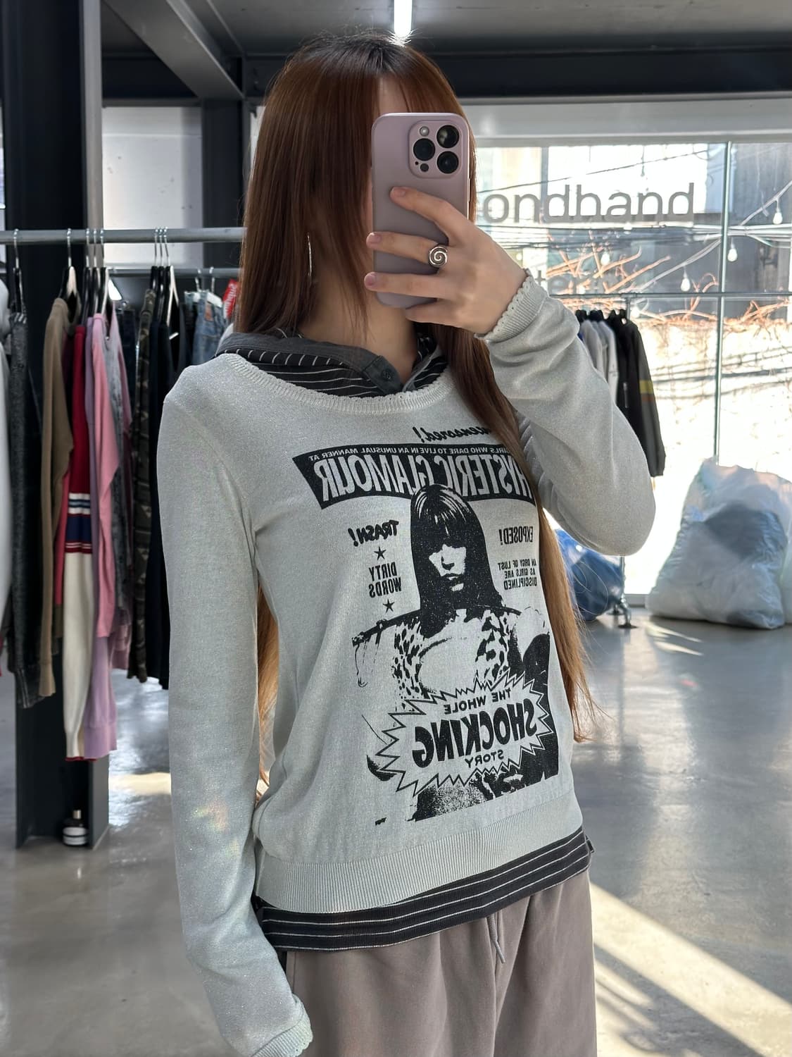 히스테릭글래머 히스걸카툰 글리터 롱슬리브니트 상품이미지2