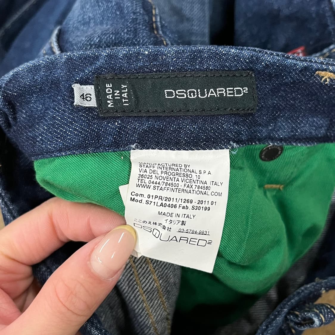 [정품/46] Dsquared2 깃발 패치 데님 청바지 b16 상품이미지8