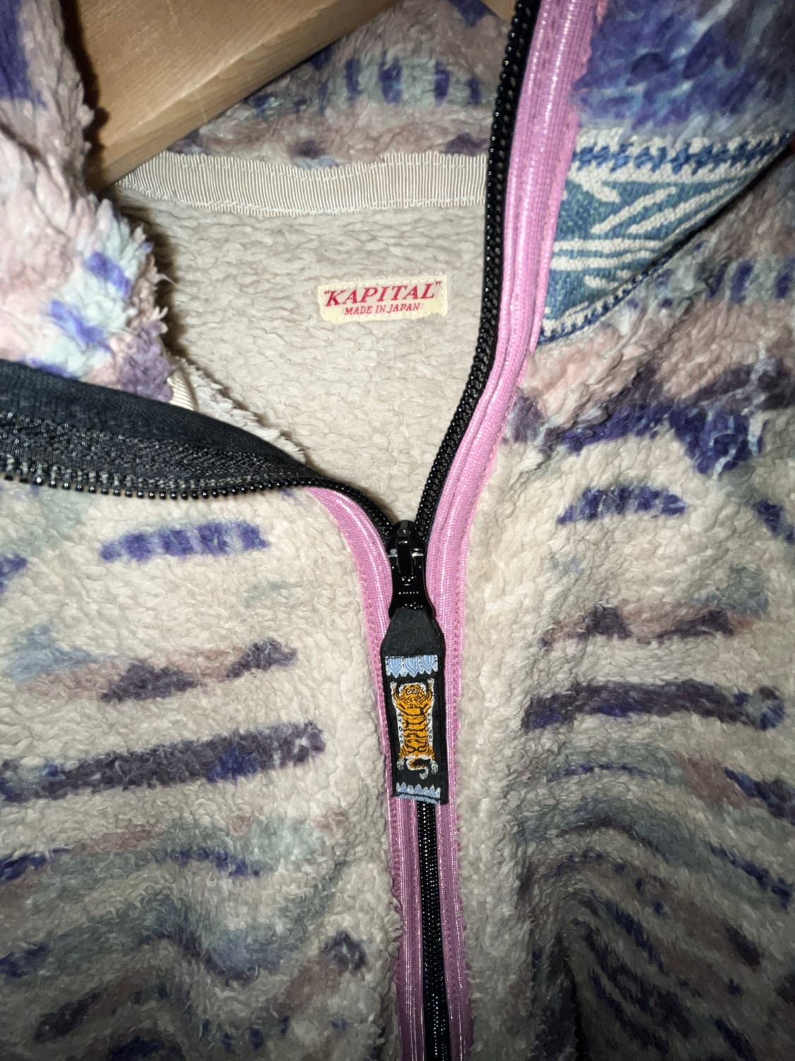 캐피탈 애슐랜드 스트라이프 앤 본 플리스 집 블루종 퍼플 상품이미지4