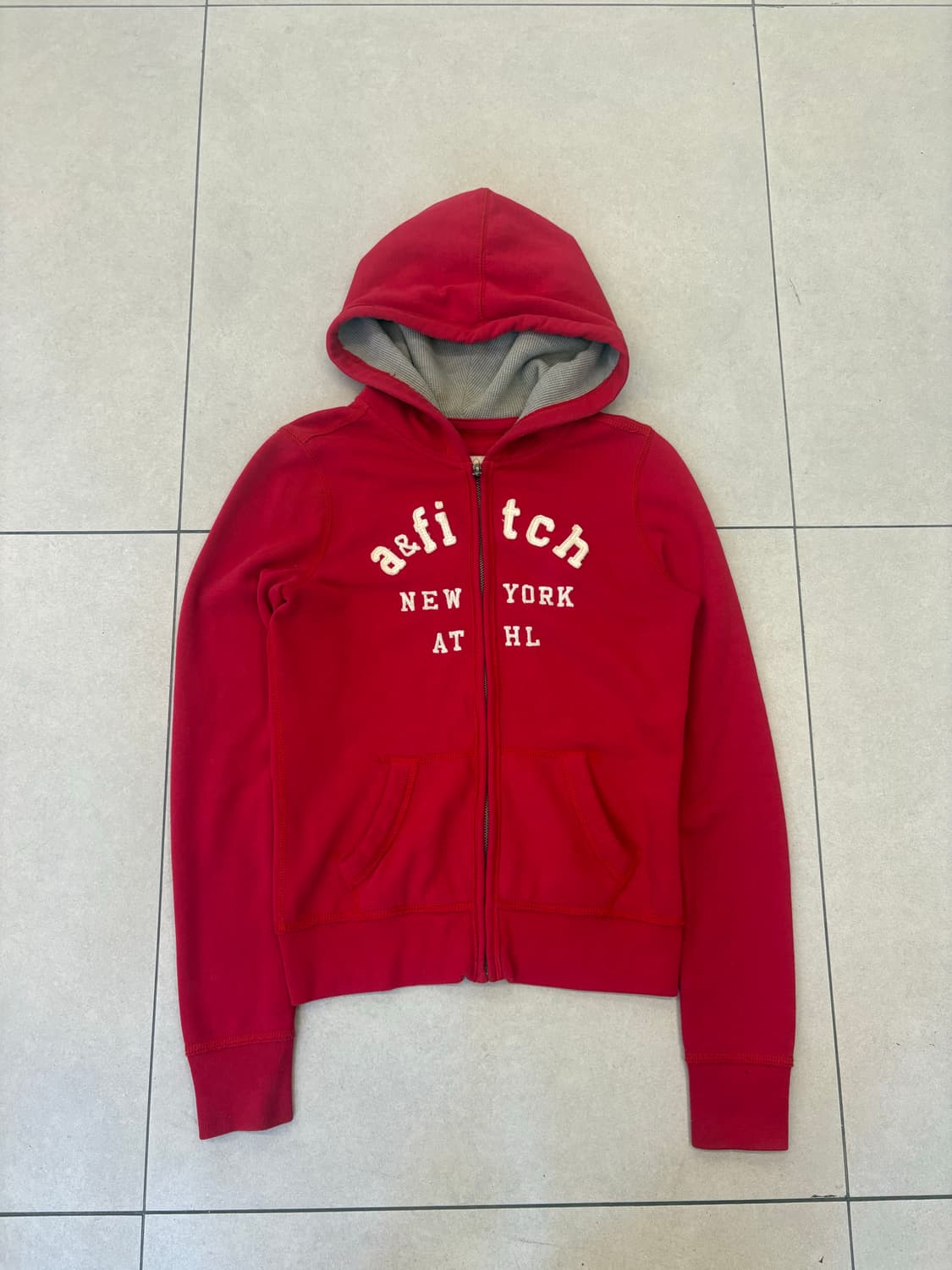 아베크롬비 new york 후드집업 레드 상품이미지5