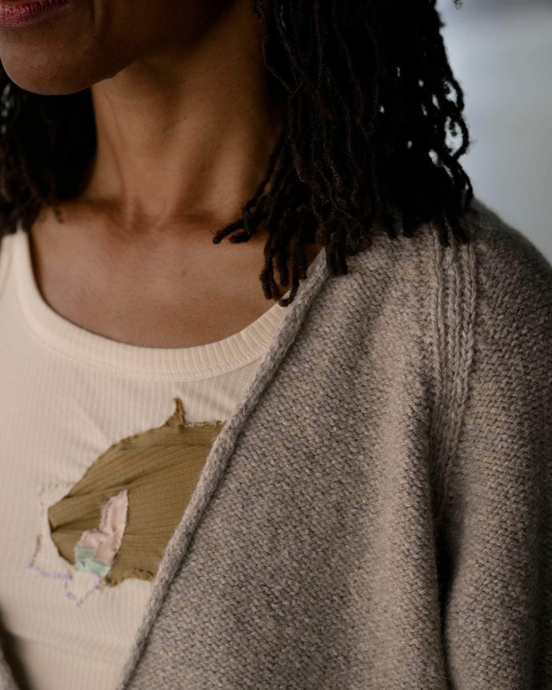 [XS/S,M/L]베이스레인지 Soar 브이넥 니트/샌드 상품이미지4