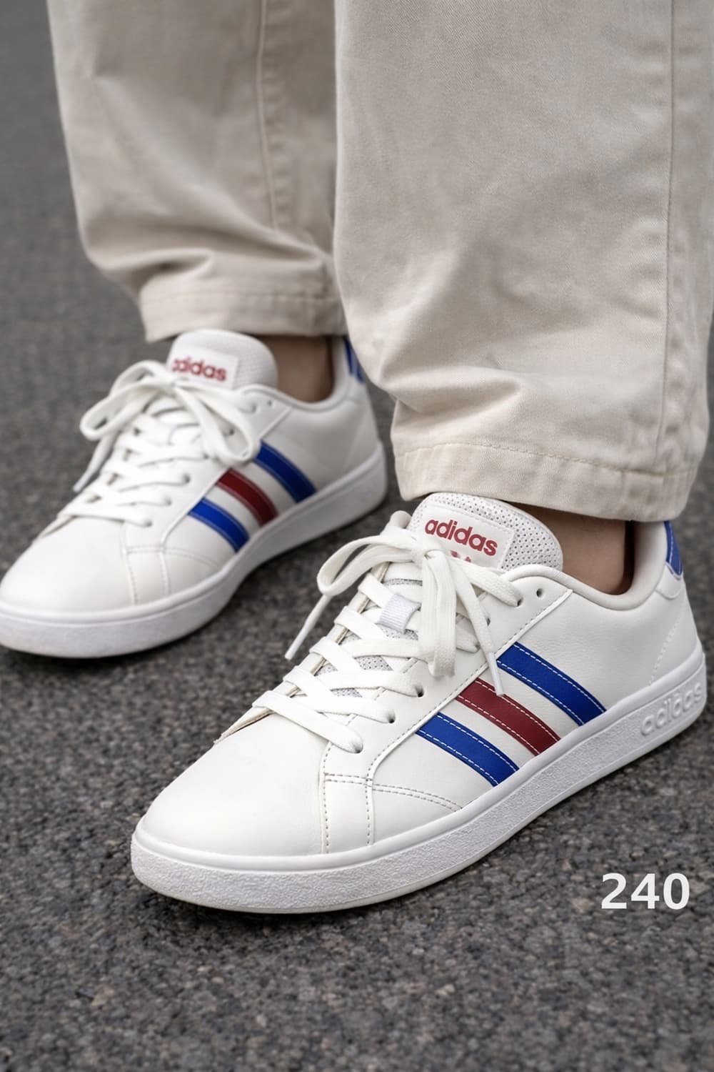 adidas 아디다스 삼선 스니커즈 (화이트,블루,레드) 상품이미지2