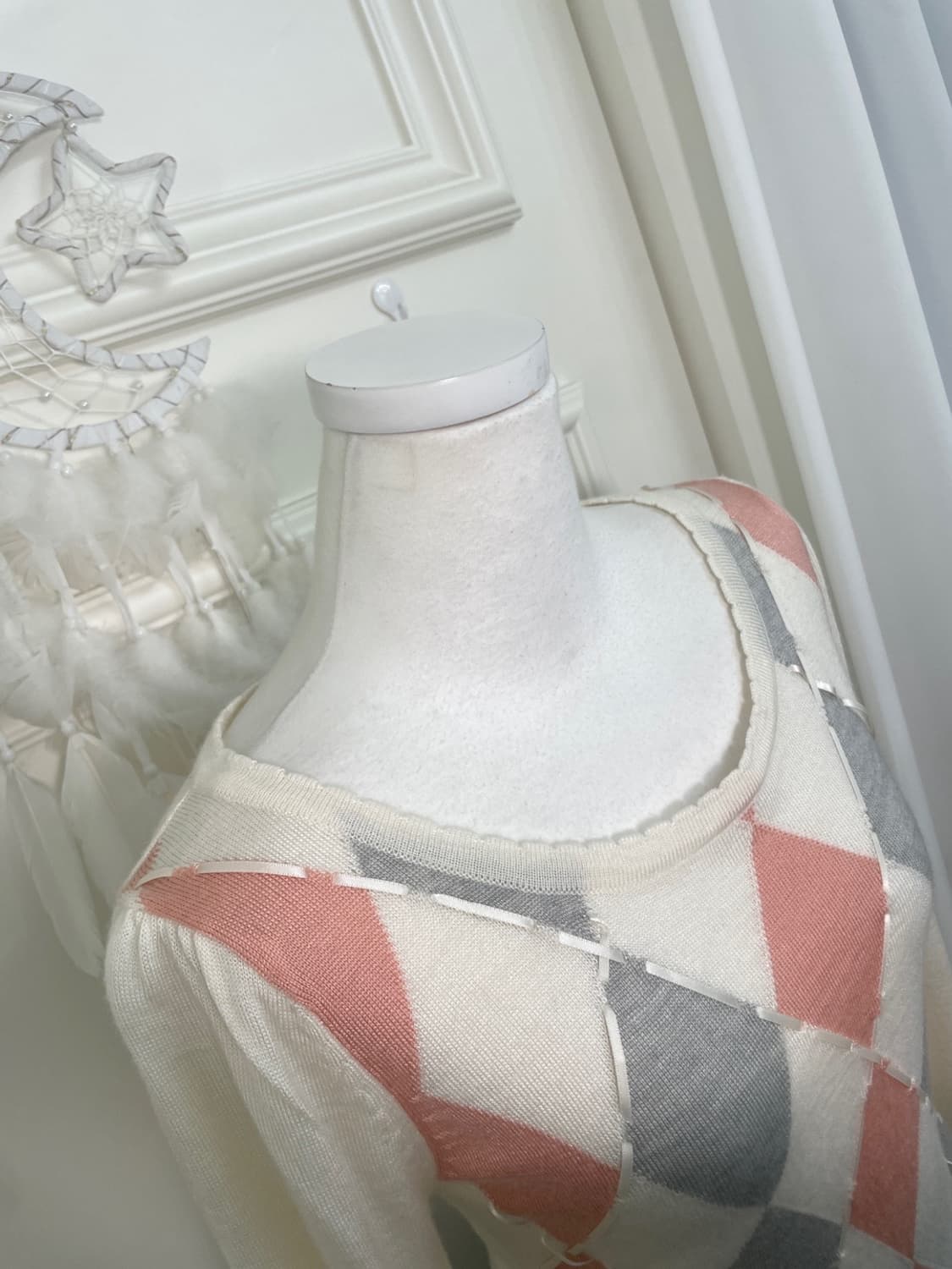 FEROUX argyle bow puff sleeve princess k 상품이미지8