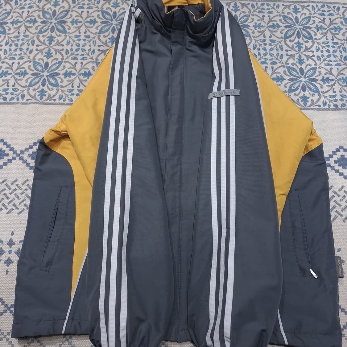 아디다스 태권도 00s 그레이 옐로우 배색 삼선 히든지퍼 바람막이 상품이미지7