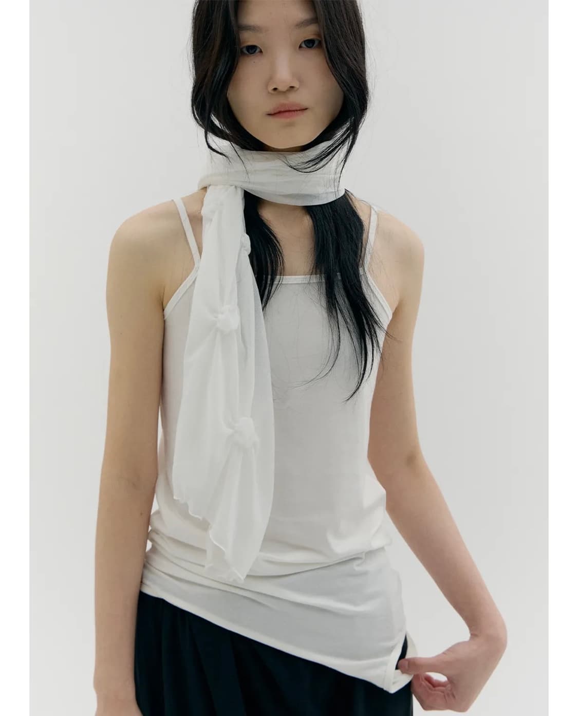 카셀 3 WAY LAYERED SLEEVELESS, WHITE 상품이미지1