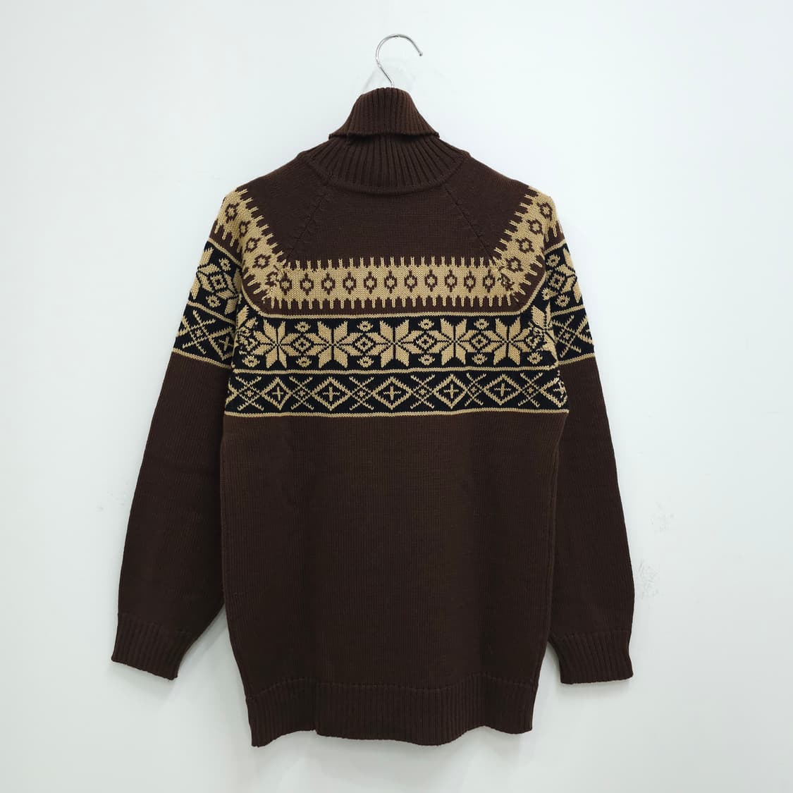 브라운 노르딕 패턴 터들넥 니트 일본빈티지 상품이미지7