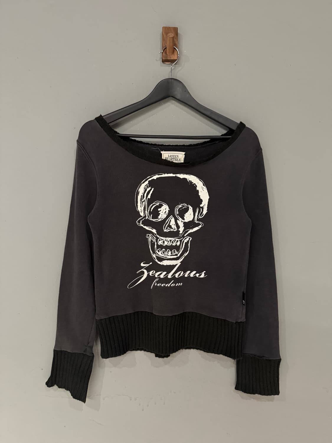skull printing knit layered long sleeve 상품이미지4
