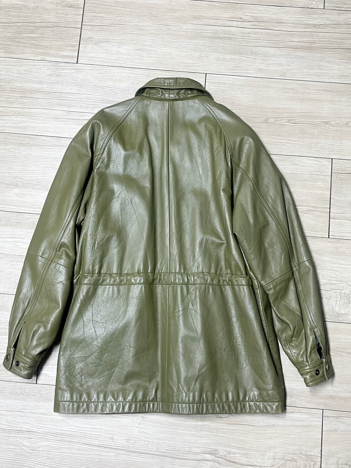 Edward 올리브색 양가죽 퍼 후드 코트 L 상품이미지9