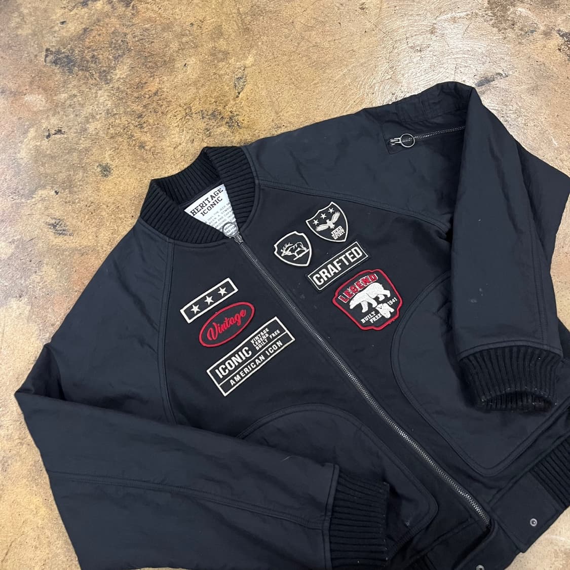 [정품/M] 지프 jeep 헤리티지 아이콘 블랙 봄버 자켓 패치 b8 상품이미지1