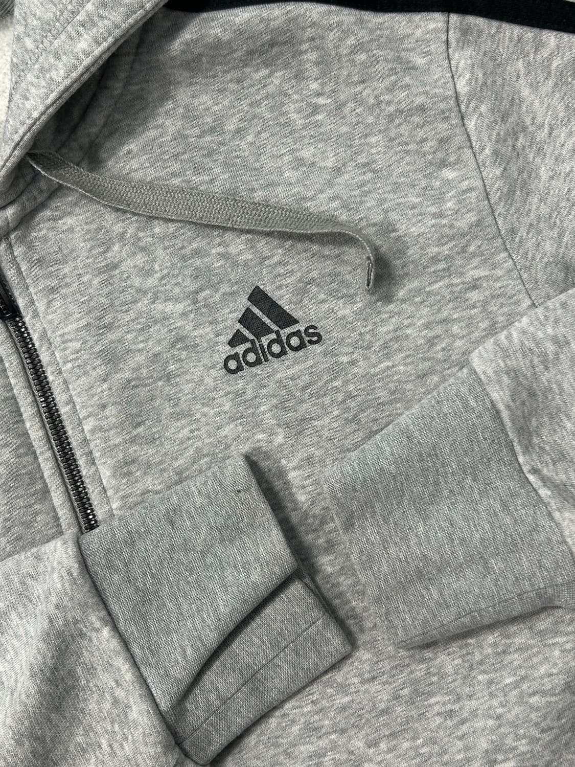 아디다스 에센셜 블랙 그레이 후드집업 L 상품이미지6