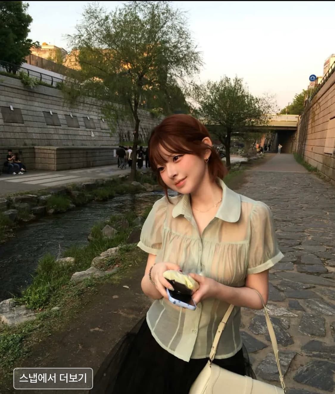 미레코 민트 셔링 블라우스 상품이미지2