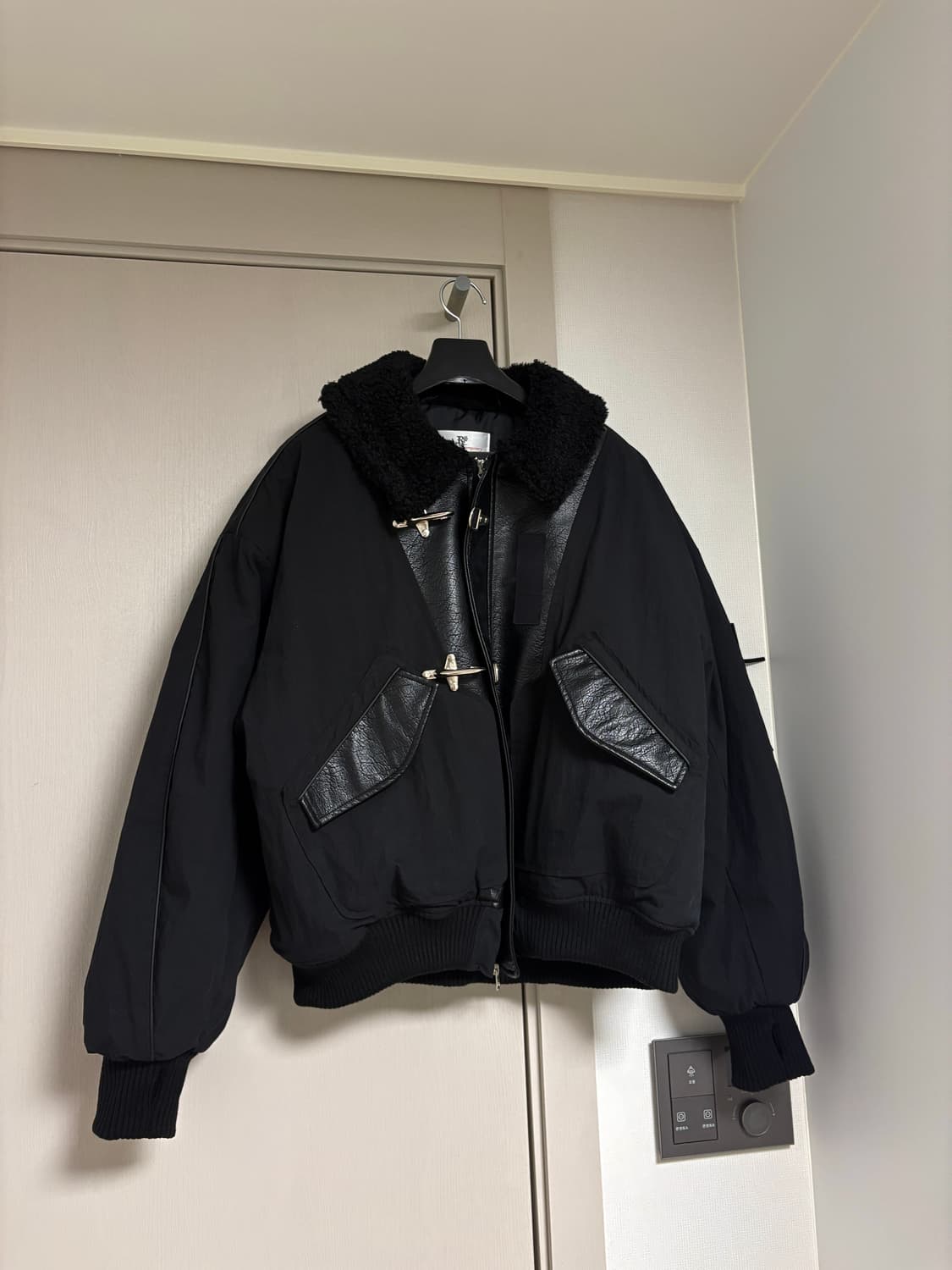 Pog service LEATHER MIXED COTTON BOMBER 상품이미지2