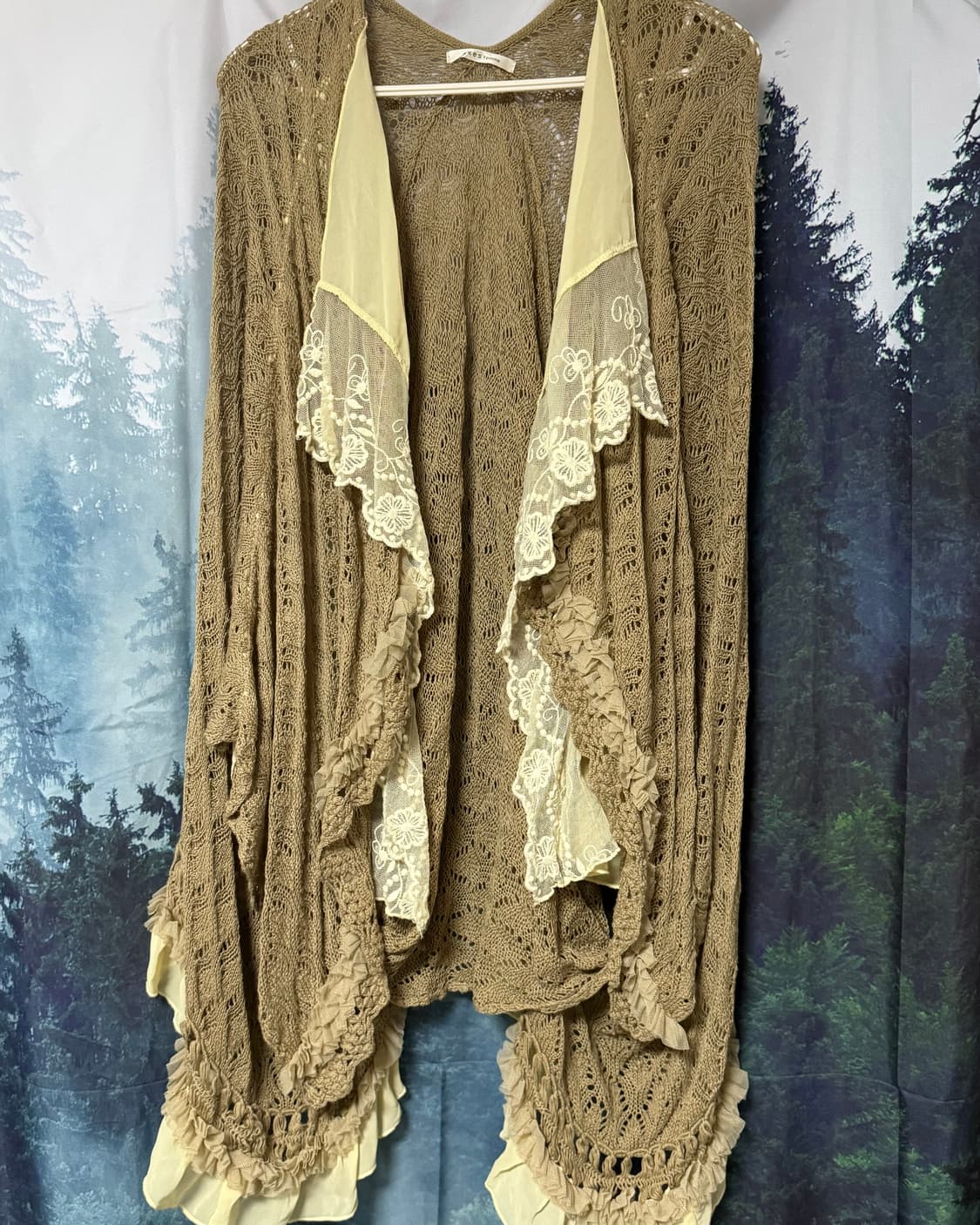 axes femme 엑시즈팜 롱 프릴 니트 가디건 모리 일본빈티지 상품이미지1