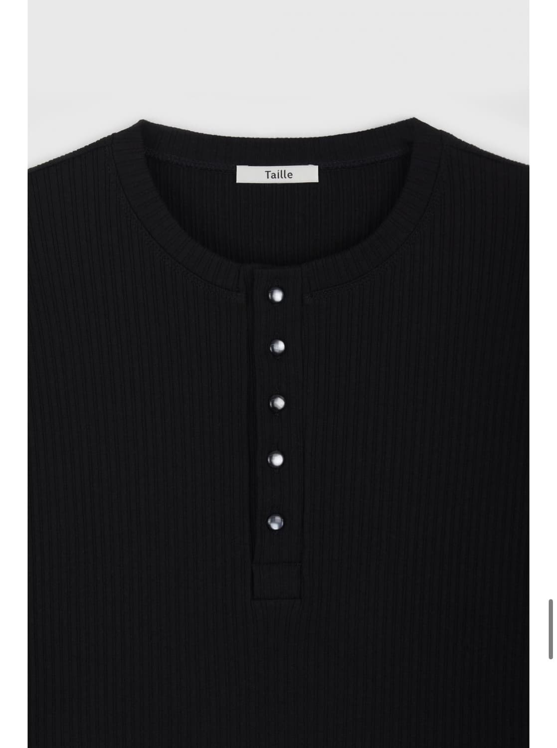 (실착 1회,데드스탁)RIB SHELL HENLEY TOP BLACK 상품이미지2
