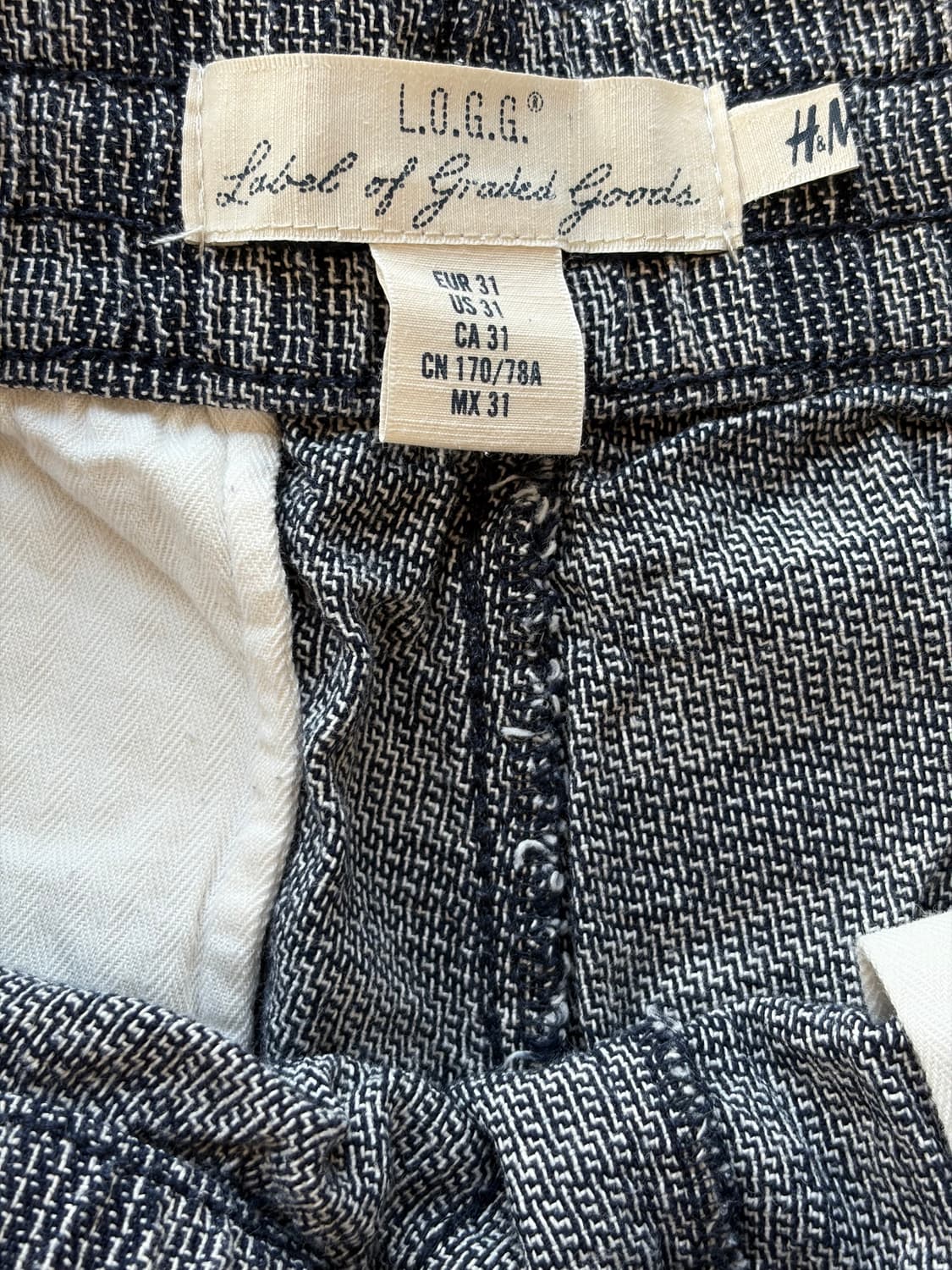 (31) H&M L.O.G.G. 프리미엄 코튼 헤링본 텍스처 쇼츠 상품이미지5
