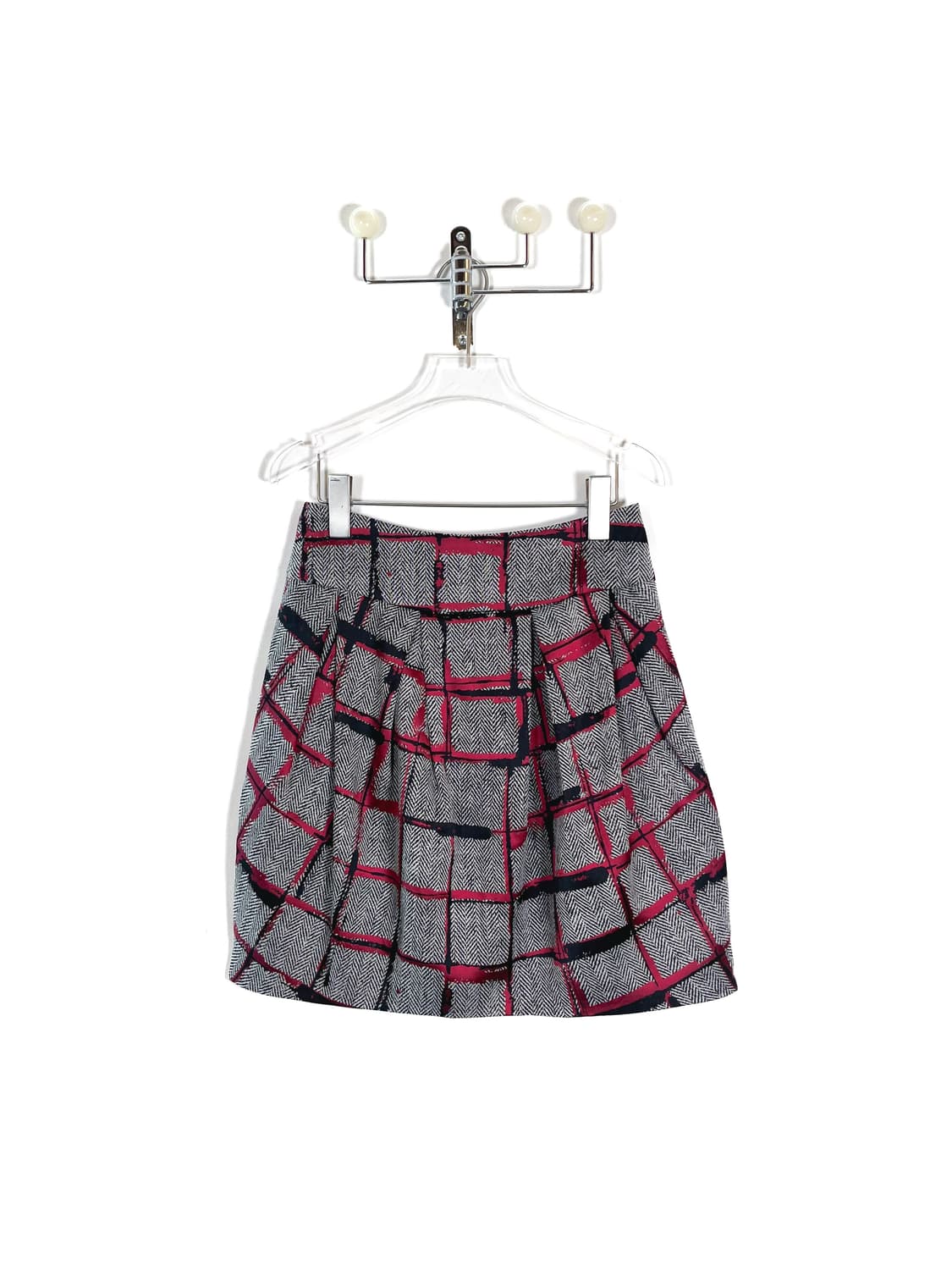 랑방 울 스퀘어 패턴 스커트 상품이미지1