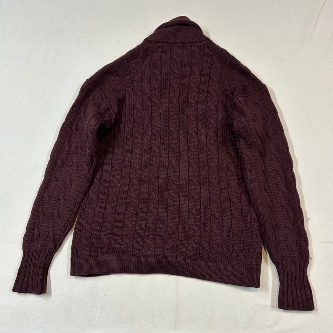 XL) 폴로 랄프로렌 80s 숄카라 울 케이블 니트 가디건 상품이미지8