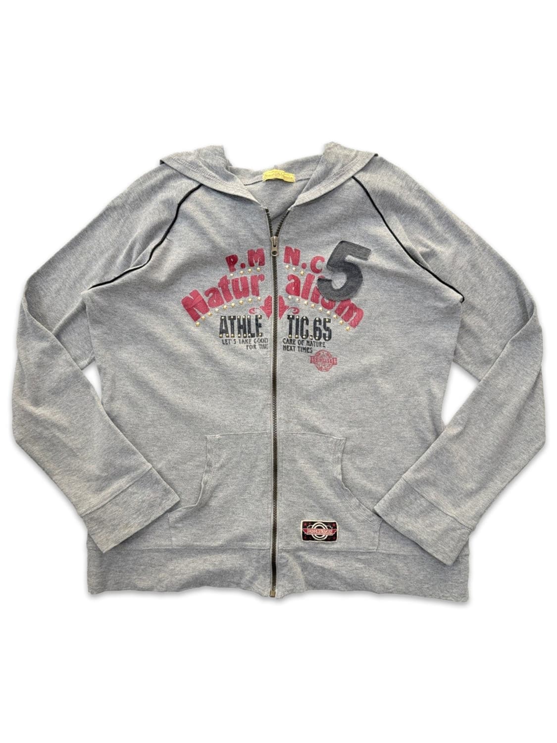 빈티지 peace mountain 그레이 레터링 후드집업 상품이미지5