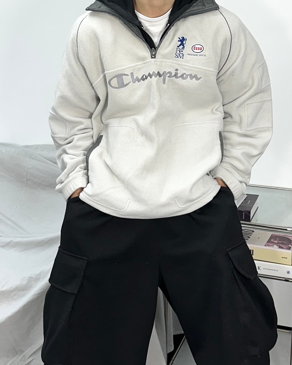 챔피온 빅로고 플리스 아노락 XL 상품이미지1