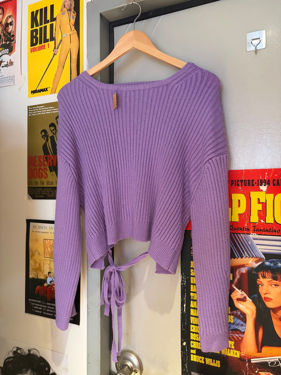 빈티지 퍼플 백 리본 니트 상품이미지1