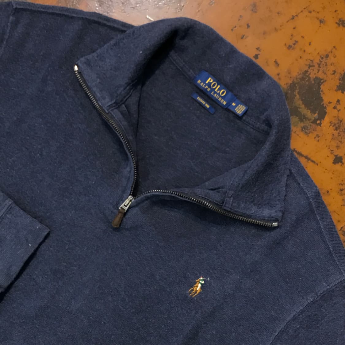 폴로랄프로렌 네이비 코튼 반집업 풀오버 남성 105 110 사이즈  상품이미지3