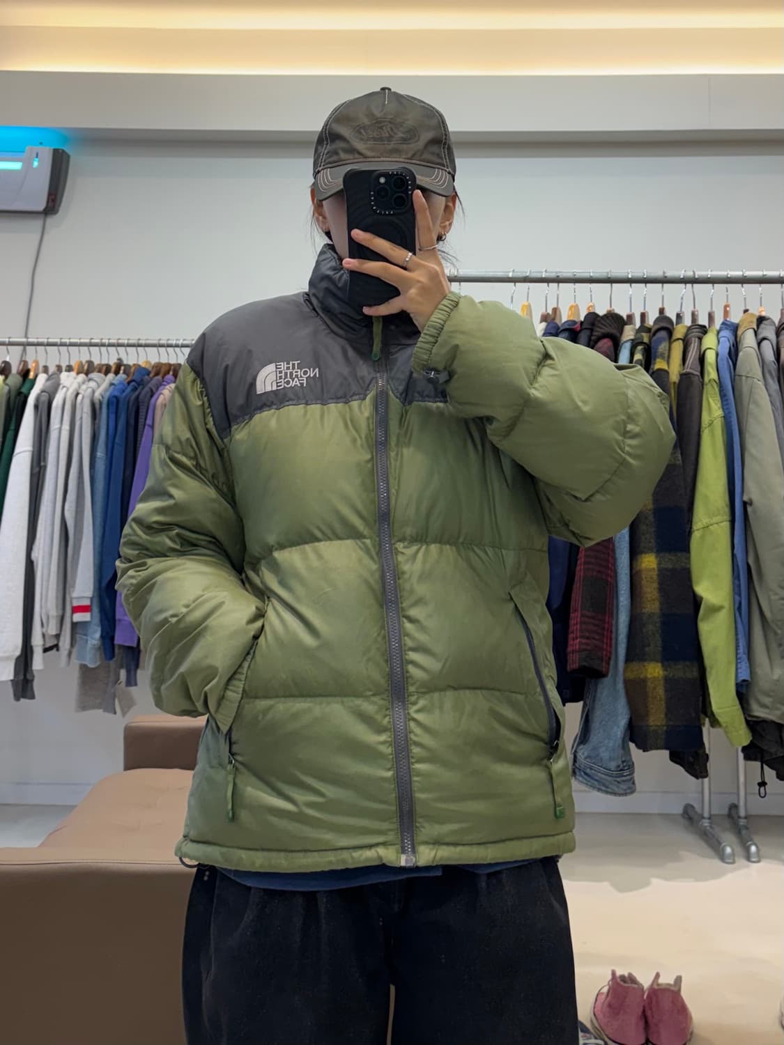 노스페이스 눕시 700 올리브 블랙 패딩 상품이미지5