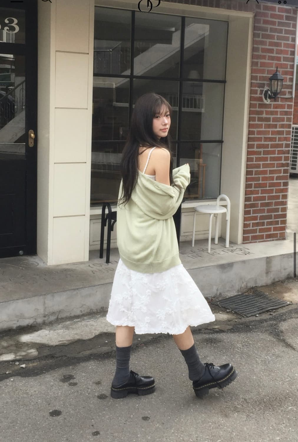 모디무드 에이블리 말차롱 데일리 하프 가디건 민트 상품이미지2
