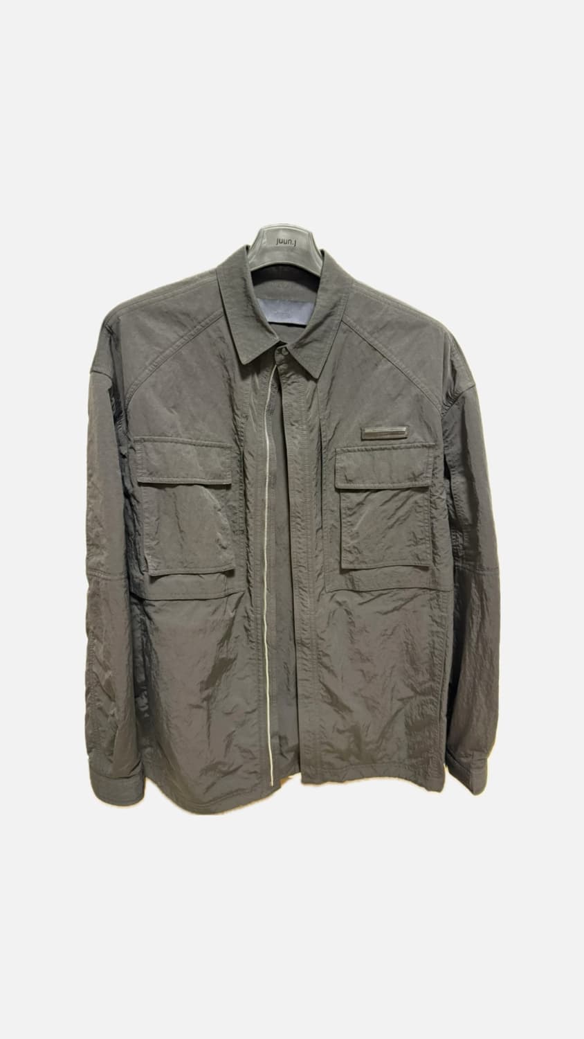 준지 (Juun.J)가죽 와펜 나일론 집업 셔츠자켓 상품이미지1