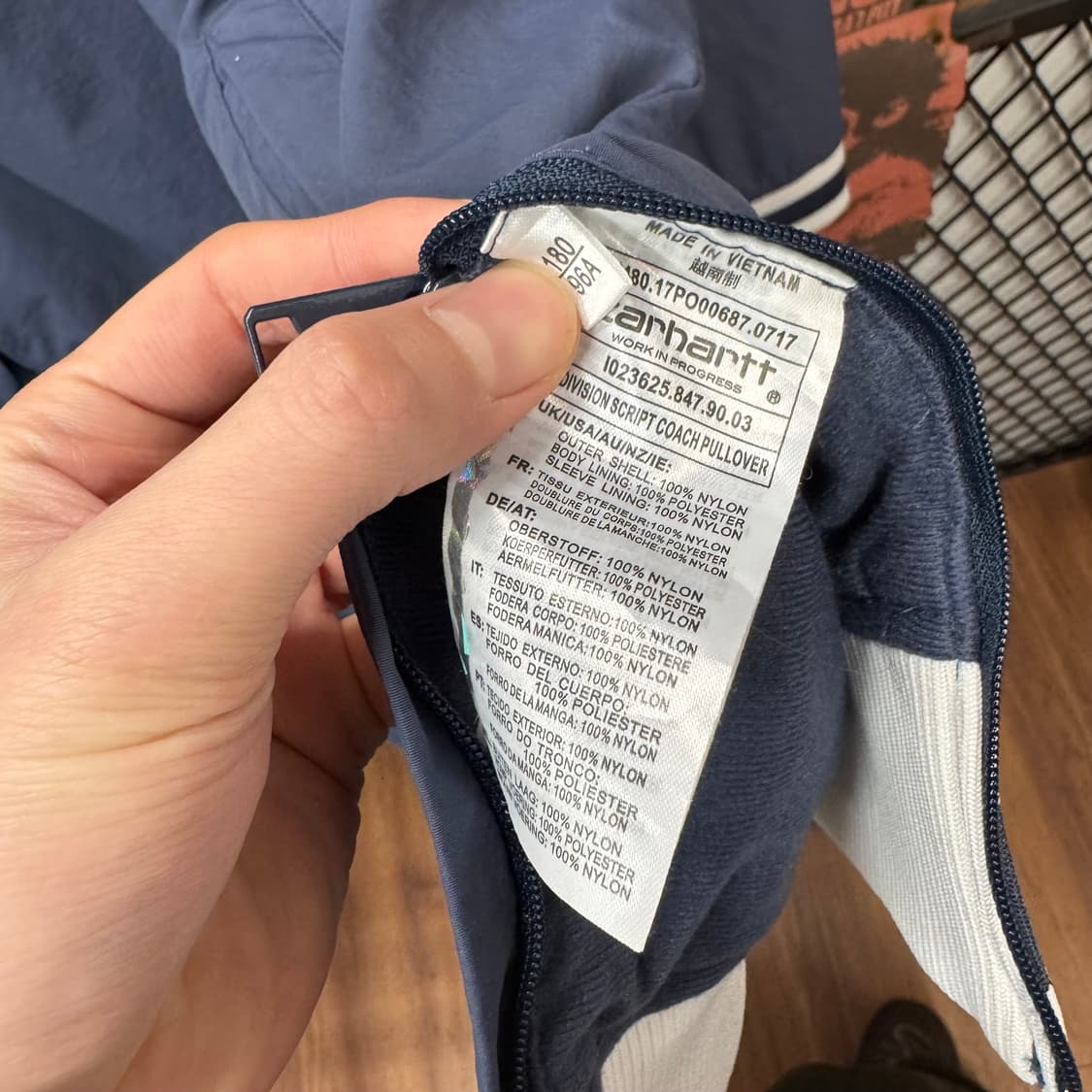 칼하트 윕 웜업 스트라이프 시보리 포인트 루즈핏 네이비 상품이미지6