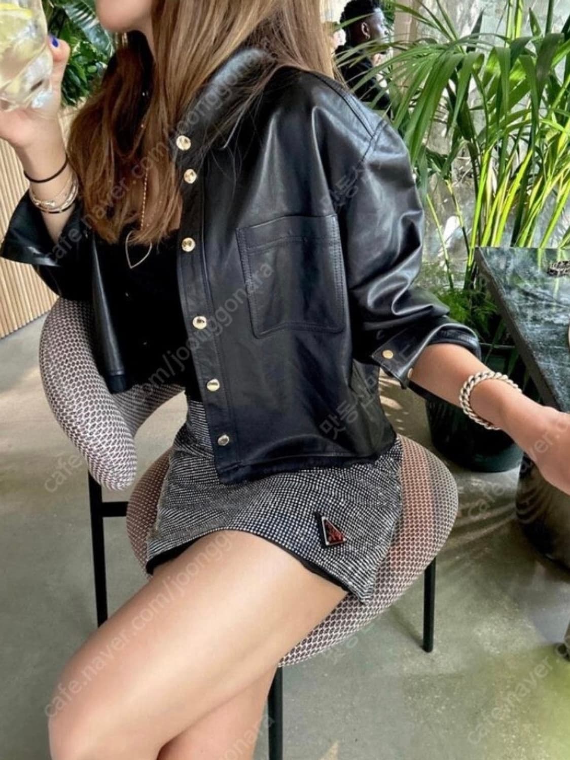 넘버프로젝트 333. 커팅 디테일 램 레더 셔츠 상품이미지1