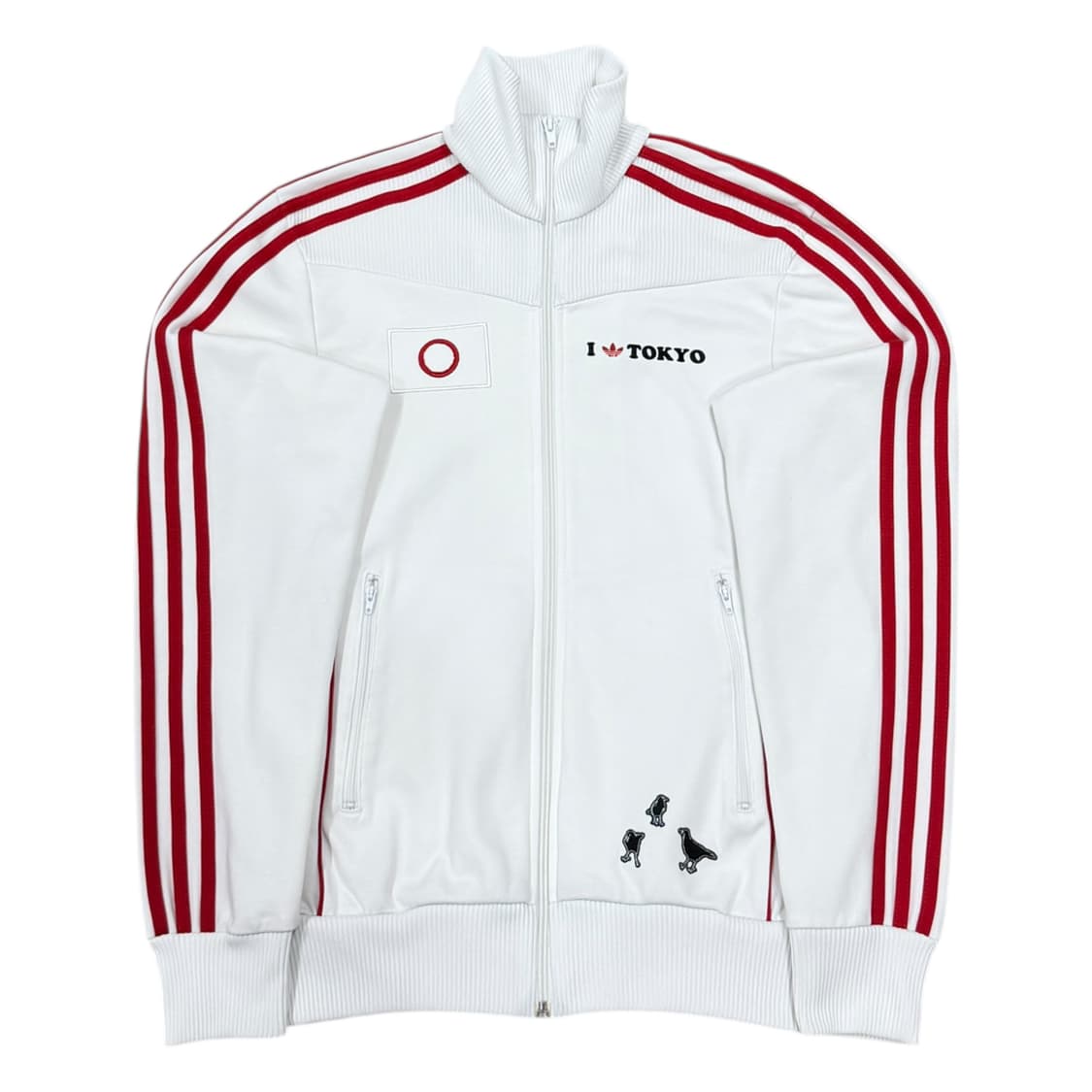 아디다스 빈티지 일본 도쿄 트랙탑 져지 자켓 화이트 레드 XS 상품이미지1