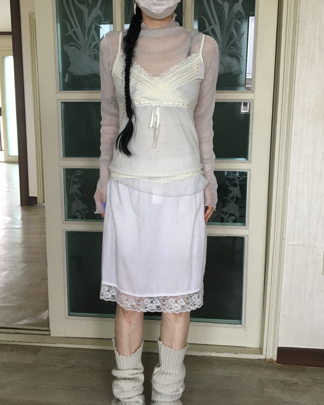 Lace trimming sleeveless 상품이미지1