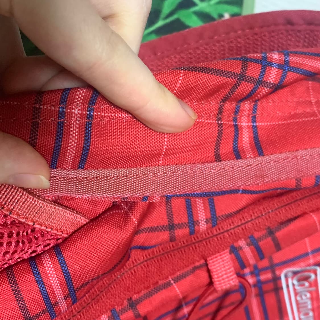 콜맨 레드 체크 백팩 | 가방 일본 빈티지 하구미 연말 모리걸 상품이미지2