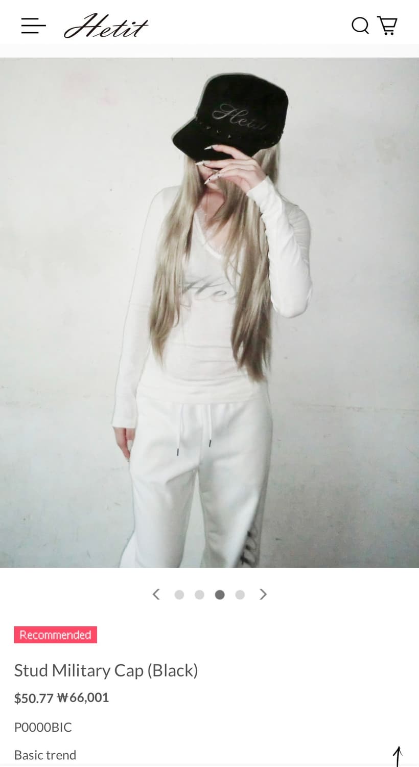 Hetit Stud military cap 헤티 스터드 밀리터리캡 상품이미지3