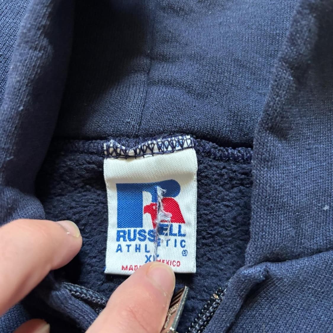 90s 러셀 애슬레틱 후드집업 네이비 상품이미지2